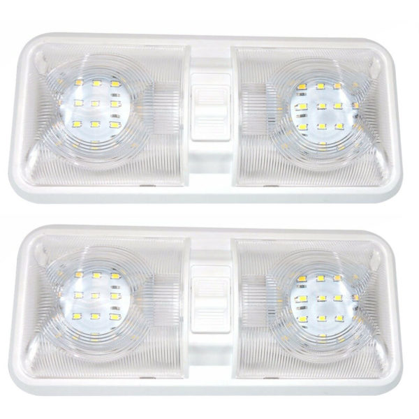 12V rv led Light Square Double Dome Light For Trailer rv Marine