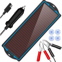 12V solar charger, battery charger, portable solar panel for battery maintenance suitable for car, motorcycle, boat, atv, marine, rv, trailer,