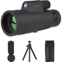 12X42 High Definition Monocular Telescope fmc Optical Lens Daily Life Water-resistant Fogproof with Adjustable Mini Tripod Universal Phone Holder