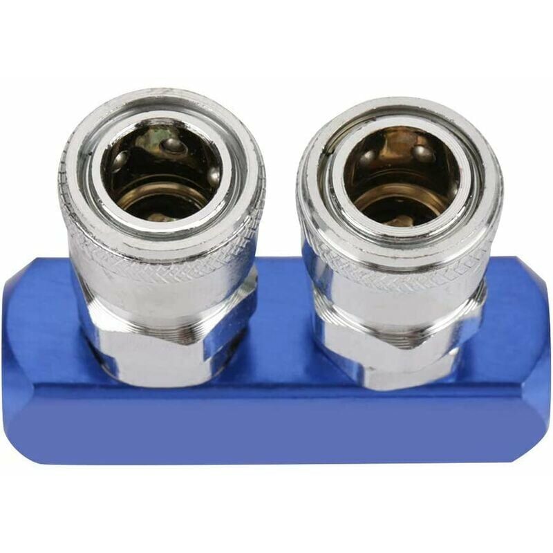 12mm Pneumatic Quick Coupler 2/3/4/5 Way Mount Female Thread Connector for Connecting Tires and Air Hose(2 way)
