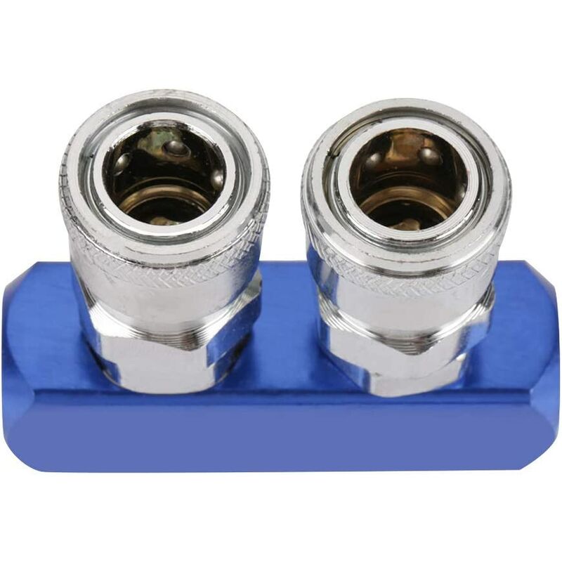 12mm Pneumatic Quick Coupler 2/3/4/5 Way Mount Female Thread Connector for Connecting Tires and Air Hose(2 way)