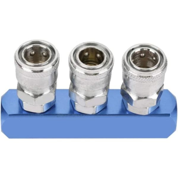 12mm Pneumatic Quick Coupler Connector Female Thread 2/3/4/5 Way Mount for Pneumatic and Air Hose Connections (3 Way) SOEKAVIA