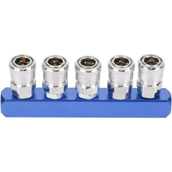 12mm Pneumatic Quick Coupler Connector Female Thread 2/3/4/5 Way Mount for Pneumatic and Air Hose Connections (5 Way) SOEKAVIA