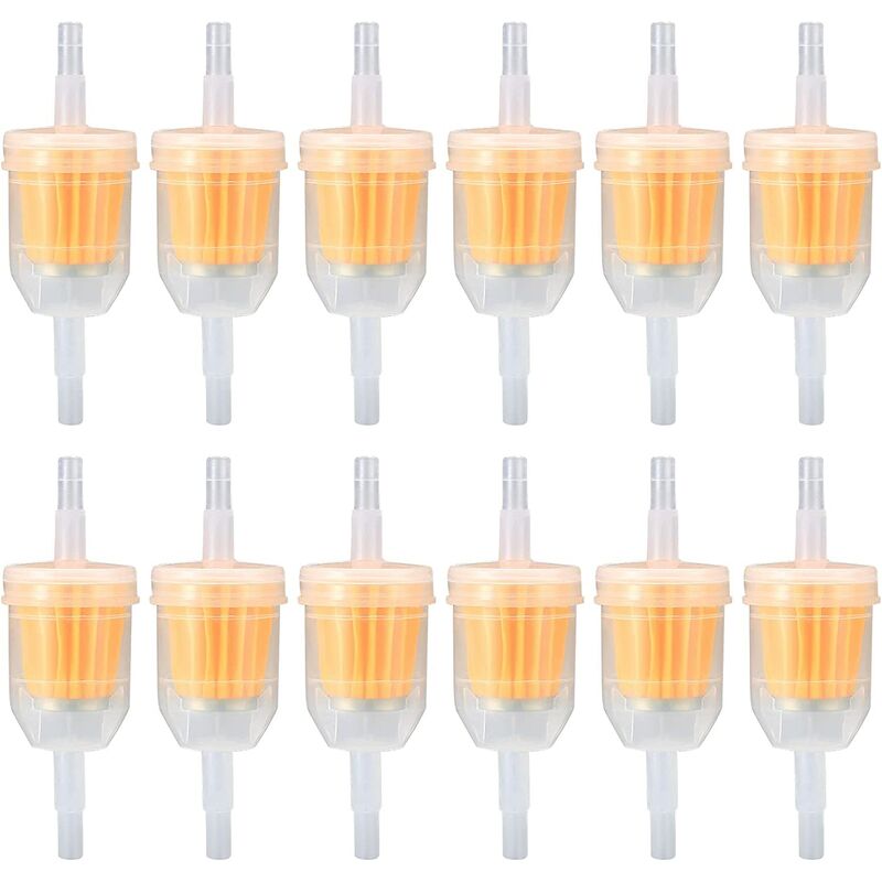 12pcs Inline Fuel Filter Fuel Filter Universal Fuel Filter for 6-8mm Motorcycle Scooter Motorbike Generator Lawn Mower Car