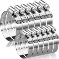 12pcs Stainless Steel Hose Clamp Clips 21-57mm Adjustable Steel Clamp for family water pipe, gas tank, auto tubing, etc.