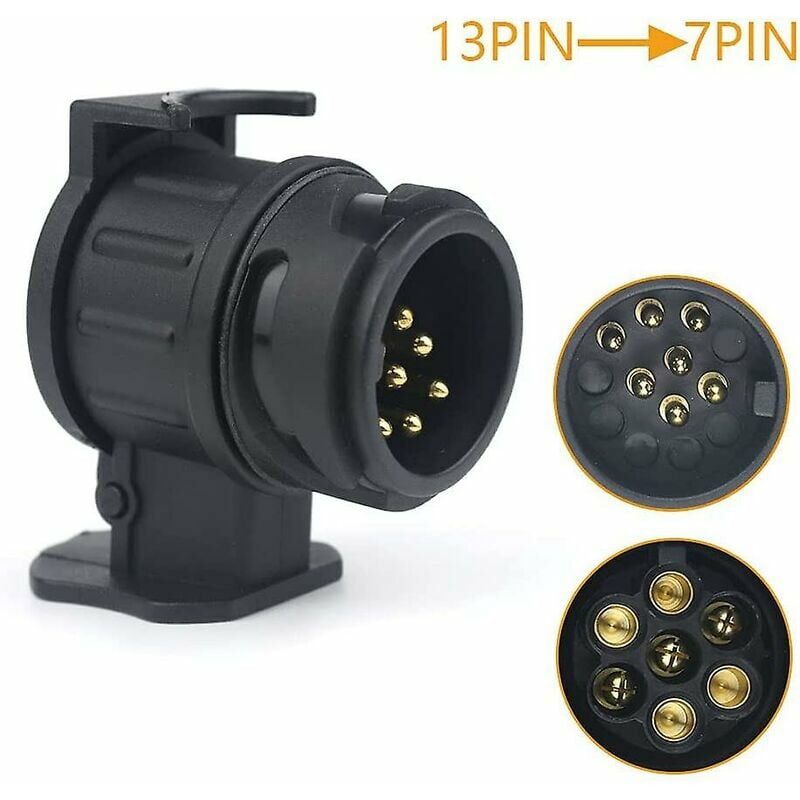 13/7 Award 13 Pin Trailer Adapter to 7 Pin Car Hitch Plug for Tractor Caravan Vlos Holder