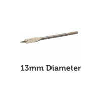 13mm x 150mm hardened steel Flat Spade Core Drill Bit Hex Shank Wood Hole Cutter