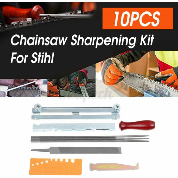 1/4 , 3/8 Low Profile Chainsaw Guide and Sharpener Service Kit with 4.0mm Round Files (10pcs)