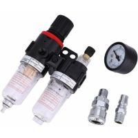 1/4' Air Filter Pressure Regulator Oil Water Separator Air Filter Air Compressor Air Compressor Filter with Lubricator Cup for System
