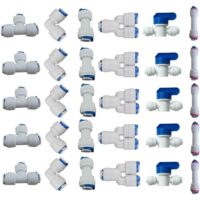 1/4" OD Quick Connect Push In to Connect Water Tube Fitting for RO Reverse Osmosis Water Filter Fittings Pack of 30