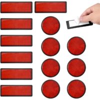 14 pcs Catadioptre Polypropylene and polystyrene High temperature resistance Catadiopter Trailer Sticker Reflectors Rectangular Catadiopters for rv