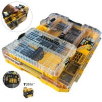 142 pc Drill Bit Set Flat Spade Brad Point hss-g Large Tough Case Tstak - Dewalt
