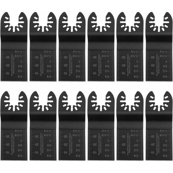 14PCS Oscillating Saw Blades with 2 C-Clip Adapters, Wood/Metal/Plastic Oscillating Multi-Tool Blades, Quick Release Saw Blades, Universal Multi-Tool