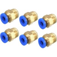 1/4PT Thread 6mm Pneumatic Quick Connect Diameter Straight Connector 6PCS