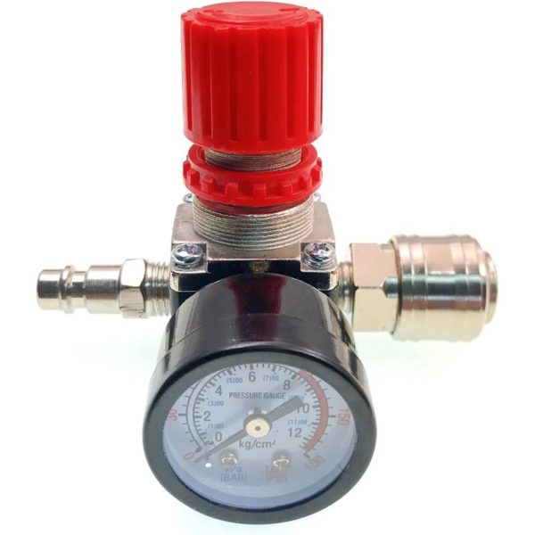 1/4&34 Air Compressor Pressure Regulator, 1/4'' Pneumatic Pressure Regulator, Pressure Control Valve with Connection 140 psi 12 Bar