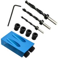 15 Degree Angle Drill Kit for Wood with Jig Guide Drill Bits and 6/8/10mm Holes