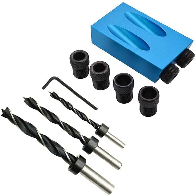 15 Degree Angle Woodworking Oblique Hole Locator Woodworking Drill Locator Oblique Hole Positioning Drill Blue