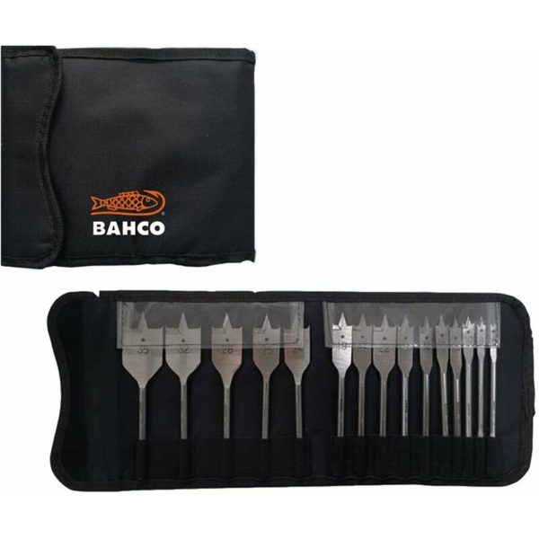 15 Piece Flat Spade Drill Bit Set 6mm to 35mm in Wallet XMS21FLATBIT - Bahco