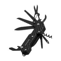 15 in 1 Multi-Tool, edc Folding Pocket Knife with Premium Father's Day Gift Box for Camping, Fishing, Hunting, Survival, Outdoor (Black)