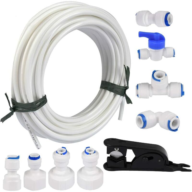 15 meters water supply hose tube and refrigerator connector kit for European-style refrigerator double refrigerator (1/4 pipe)