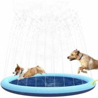 150CM Inflatable Swimming Pool -Splash Sprinkler Pad for Kids Dogs, Durable Non-slip Pet Thickened Bathing Pools