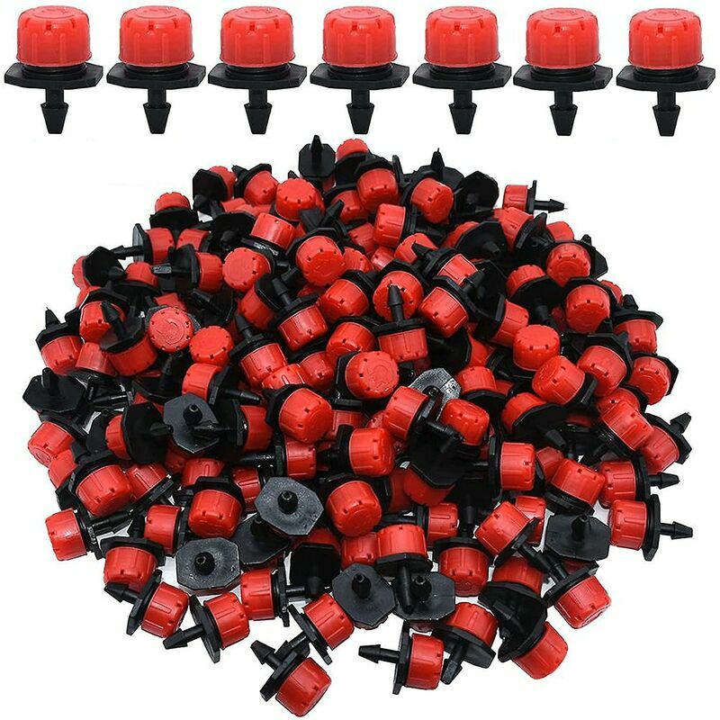 150Pcs Drip Irrigation Drippers, Garden Emitter Sprinkler Nozzles, 360° Adjustable Automatic Drip Irrigation for Plant Greenhouse Lawn DIY