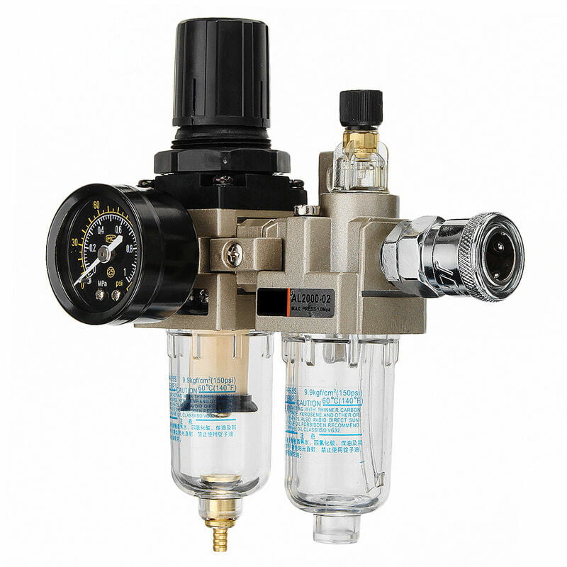 150Psi Manual Pneumatic Air Pressure Filter Regulator Compressor Oil Water Separator AL2000-02 AW2000-02