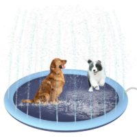 150cm Splash Sprinkler Pad for Dogs Children Thickened Durable Dog Bath Swimming Pool Bath Tub Pet Summer Outdoor Water Mat Toys Fountain Play Mat