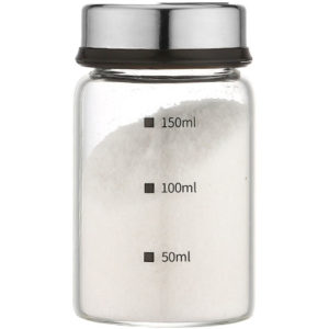 150mL Glass Seasoning Jar With Scale 4 Outlets Spice jars Kitchen Chili Pepper Powder Sprinkling Jar Barbecue Salt Shaker Container,model: 150mL