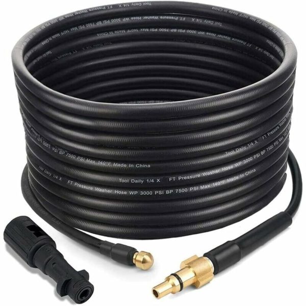 15M / 50FT Pressure Washer Hose, 2300 PSI / 160 BAR Drain and Hose Cleaning Hose Kit with Adapter for Karcher K Series