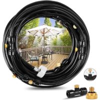 15M Misting System, Patio Mist Maker Cooling Misting System, Outdoor Misting Hose Kit for Garden Sunshade Trampoline Greenhouse Swimming Pool
