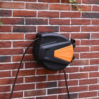 15M Wall Mounted Retractable Garden Hose Auto Rewind Reel Fixings Spray Pipe - Livingandhome