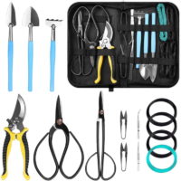 15PCS Succulent Gardening Trimming Tools Kit Includes Gardening Bag Hand Rake Shovels Scissors Pruning Shears Wire Gardening Gifts
