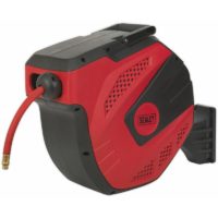 15m Auto-Rewind Control 10mm Air Hose Reel - 1/4' bsp Inlet & Outlet - Rubber