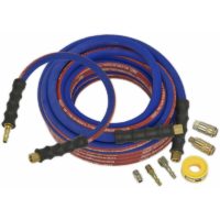 15m Heavy Duty Air Hose Kit - 1/4 Inch bsp Unions Leader Hose Adaptors and Tape