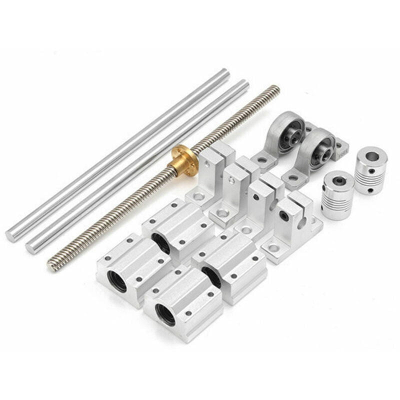 15pcs/set 400mm Optical Axis Guide Bearing Housings Linear Rail Shaft Support Screw Set,Model:Silver Silver