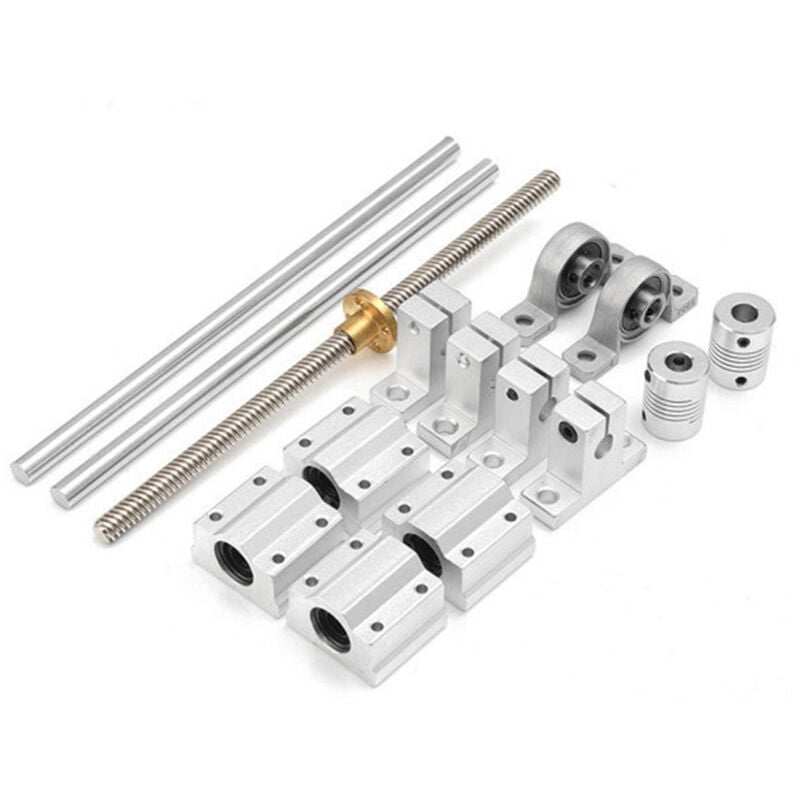 15pcs/set 400mm Optical Axis Guide Bearing Housings Linear Rail Shaft Support Screws Set