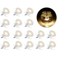 16-Pack led Recessed Lights Kits, 12v Low Voltage Safe, In Ground Illuminated led Outdoor Lighting, Waterproof IP67 for Staircase Patio Garden Floor