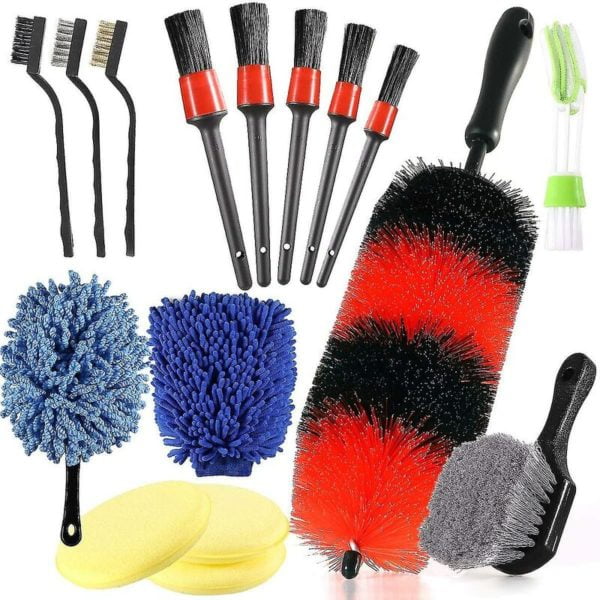 16 Pieces Car Cleaning Kit Interior Detailing Kit Car Detailing Brush, 5 Car Detailing