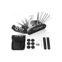 16 in 1 Multi-Tool Pocket Bike Repair Kit Multifunction Bicycle Repair Tool Kit Carbon Steel Bicycle Wrench Carbon Steel Tire Repair Kit