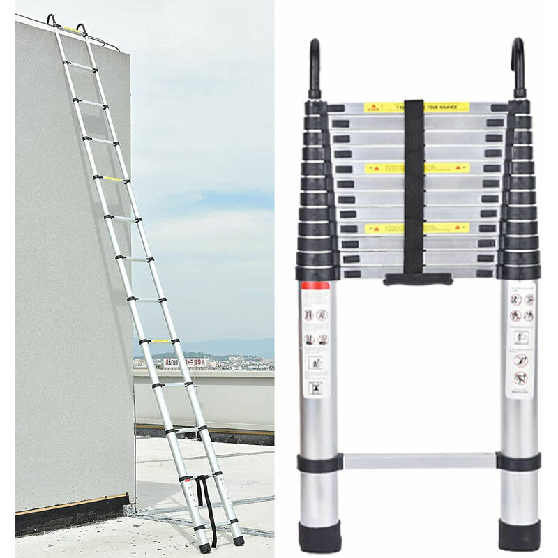 16.5Ft Telescopic Extension Ladder Portable Folding Step Multi-Use Heavy Duty