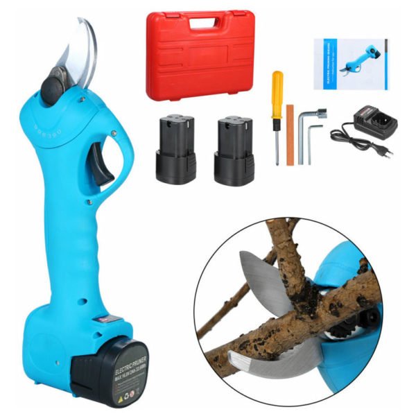 16.8V 2Ah Cordless Electric Pruner With Carrying Case And Maintenance Kit Rechargeable Pruning Shears For Cutting Branches, 25mm Cutting Diameter - 2