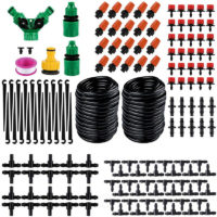 163PCS Micro Drip Irrigation Kit, 40M DIy Plant Watering Kit Automatic Misting Cooling Irrigation System with Adjustable Nozzle Sprayer and Dripper