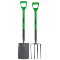 16566 Gardening Spade & Fork Set Garden Digging Set Carbon Steel Shovel - Draper
