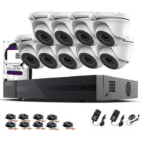 16CH cctv kit dvr 1080P & 9 x 2.0MP Full hd 1080P 2.8mm Wide Angle Dome cctv Cameras ir 20M Night Vision 1080P Output, Motion Detection, Hik-Connect,