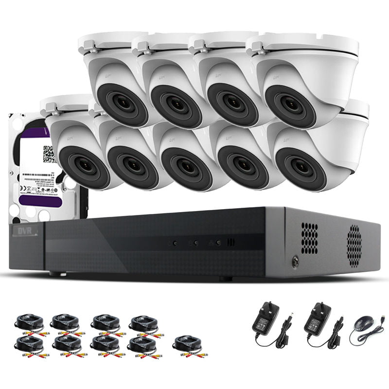 16CH cctv kit dvr 1080P & 9 x 2.0MP Full hd 1080P 2.8mm Wide Angle Dome cctv Cameras ir 20M Night Vision 1080P Output, Motion Detection, Hik-Connect,