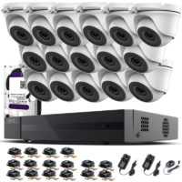 16CH cctv kit dvr 1080P & x 2.0MP Full hd 1080P 2.8mm Wide Angle Dome cctv Cameras ir 20M Night Vision 1080P Output, Motion Detection, Hik-Connect,