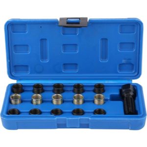 16Pcs 14mm x 1.25 M16 Tap Spark Plug Thread Repair Tool Kit with Case