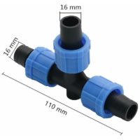 16mm Drip Tape Locking Connectors 1/2quot 3/4 Internal External Thread to Dn17 Hose Interface Straight Tee Connector 50pcs