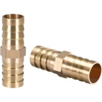 16mm or 5/8 id Brass Barb Splicer Fitting,Straight Barb Hose Fitting Air Gas Water Fuel,2pcs